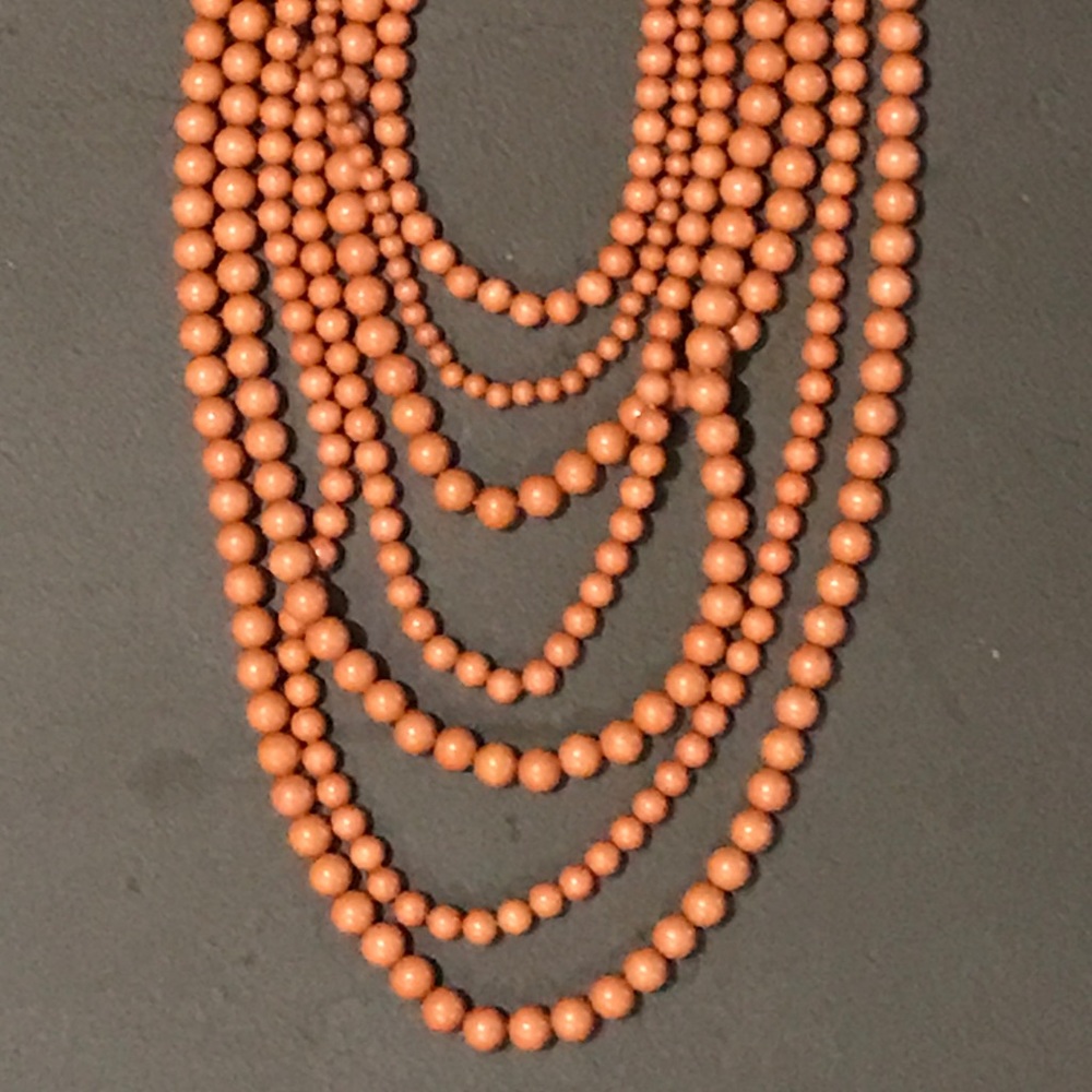 Faux Butterscotch Amber Multiple Strands Necklace
